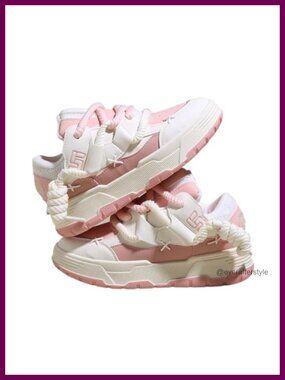 Y2K Chunky Platform Sneakers for Women Thick Sole Walking Shoes Kawaii Slip-On